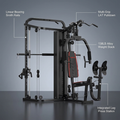Home Gym Smith Machine with 138LB Weight Stack, Leg Press & LAT Station for Full Body Workouts