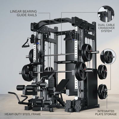 Home Gym Smith Machine Cable Crossover Weightlifting Sports Training