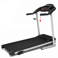 Folding Treadmill with Manual Incline, Fitness Workout Exercise Machine LCD Screen, Shock-Absorbent Running Deck, Device Holder - Black