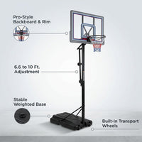 6.6 Ft. to 10 Ft. Adjustable Height Portable Basketball Hoop Goal Basketball System Basketball Equipment with Wheels — Lifestyle