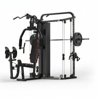 Home Gym Smith Machine with 138LB Weight Stack, Leg Press & LAT Station for Full Body Workouts — Studio Shot